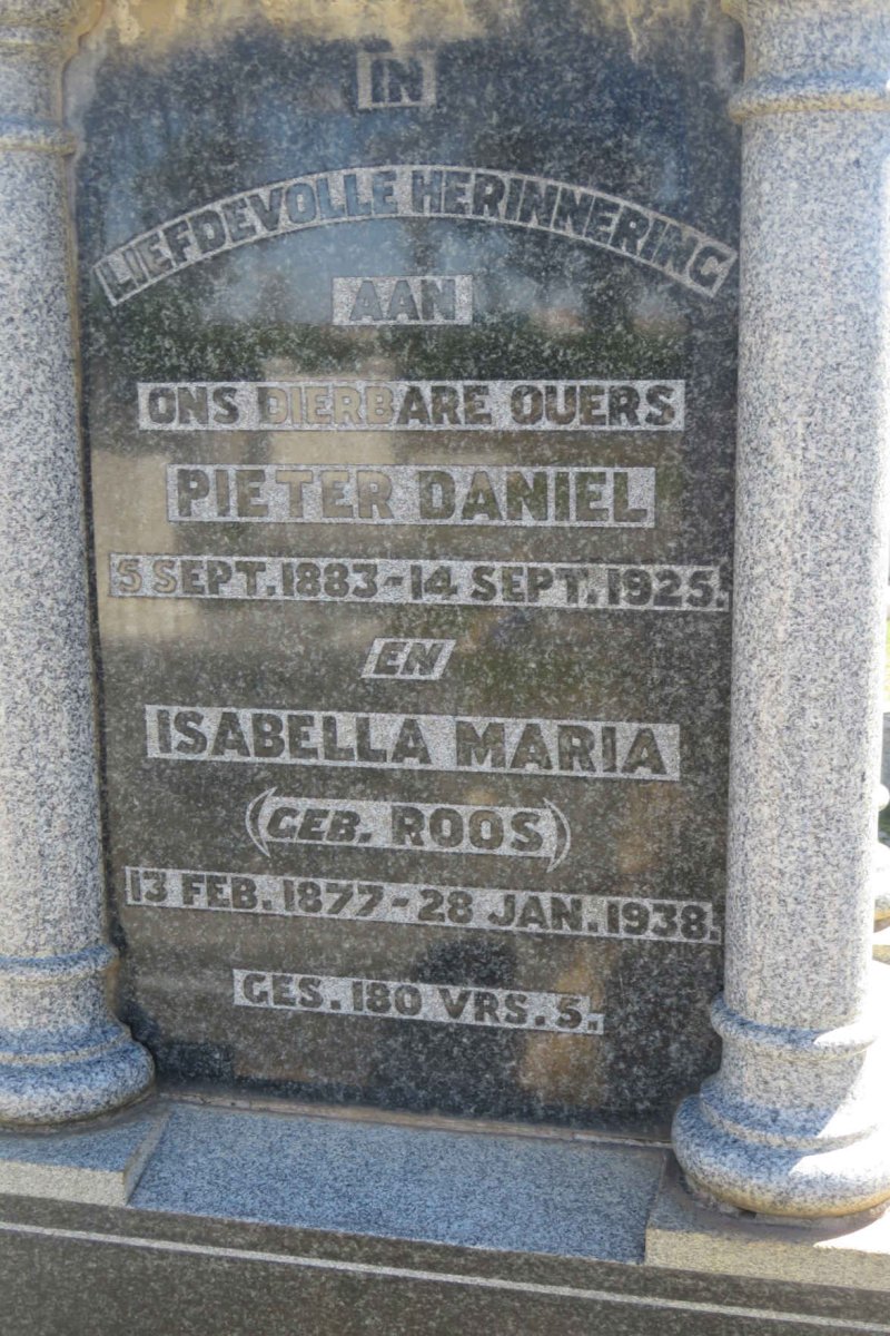PLESSIS Pieter Daniel, du 1883-1925 &amp; Isabella Maria ROOS 1877-1938 :: DU PLESSIS Louis 1921-1922