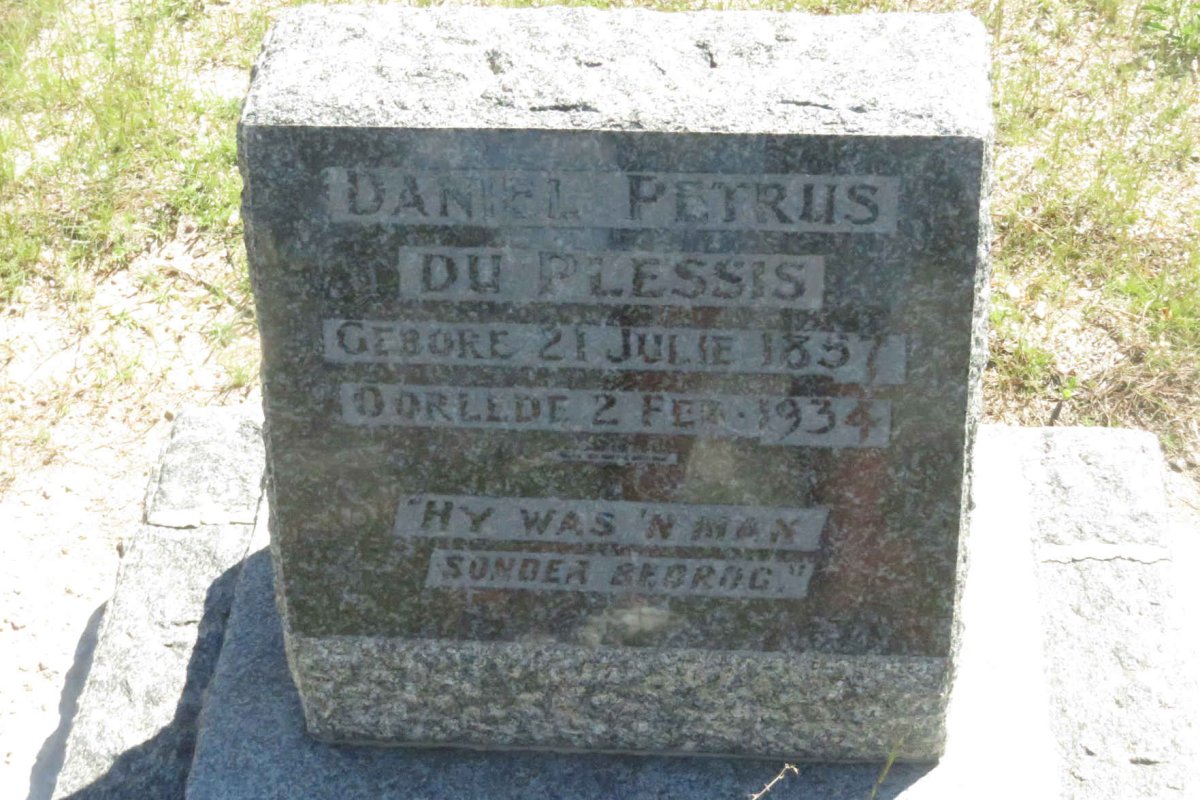 PLESSIS Daniel Petrus, du 1857-1934