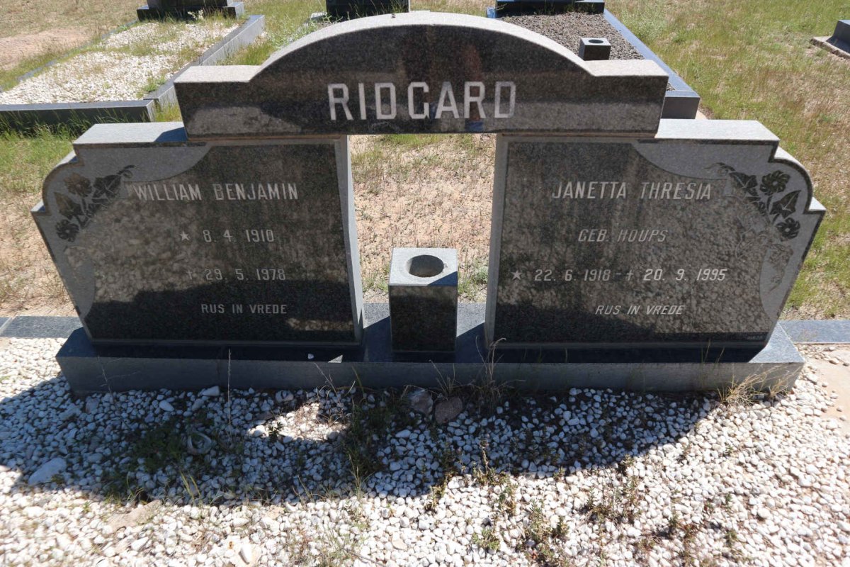 RIDGARD William Benjamin 1910-1978 &amp; Janetta Thresia HOUPS 1918-1995
