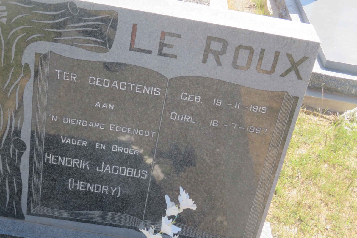 ROUX Hendrik Jacobus, le 1919-1967