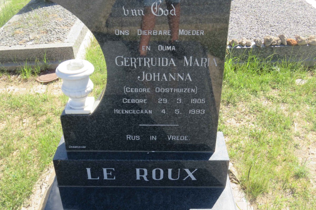 ROUX Gertruida Maria Johanna, le nee OOSTHUIZEN 1905-1993