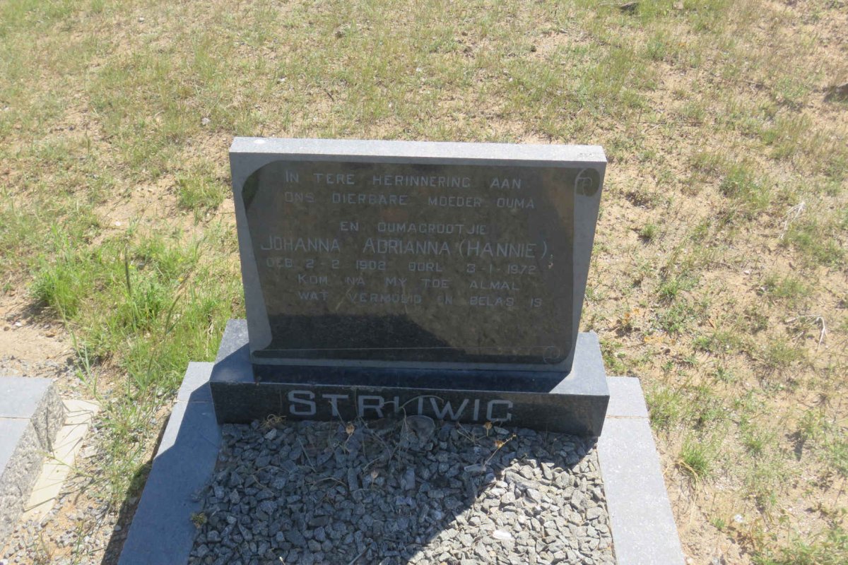 STRUWIG Johanna Adrianna 1902-1972