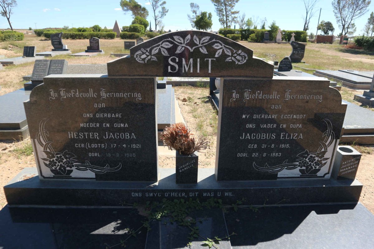 SMIT Jacobus Eliza 1915-1983 &amp; Hester Jacoba LOOTS 1921-1985