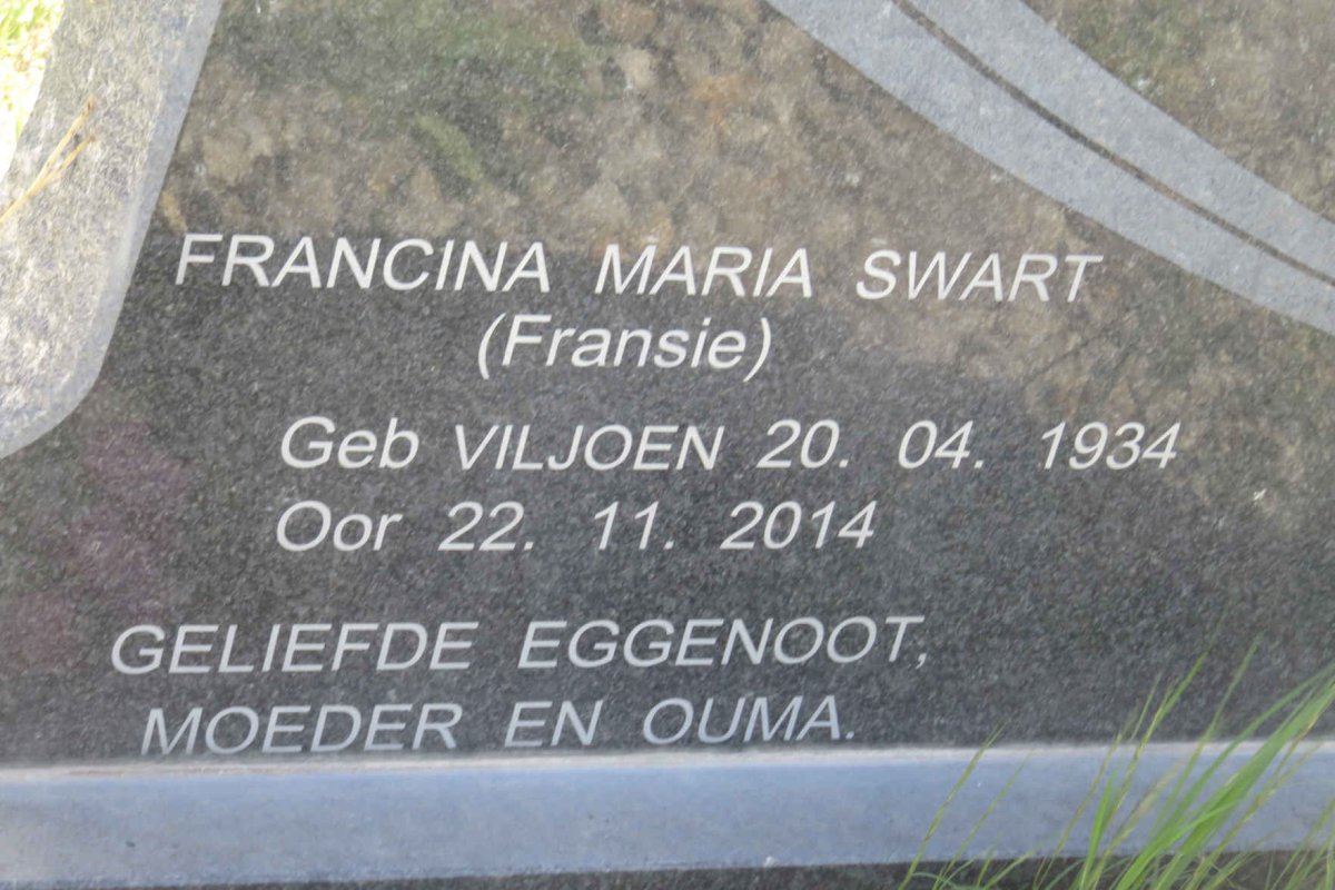 STEVENS Francois 1917-1970 &amp; Francina Maria Swart VILJOEN 1934-2014