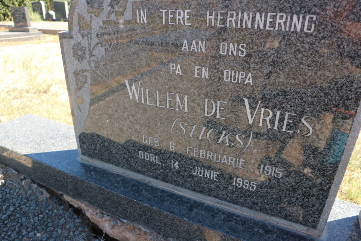STYGER Willem de Vries 1915-1995 &amp; Susanna Johanna 1921-1991