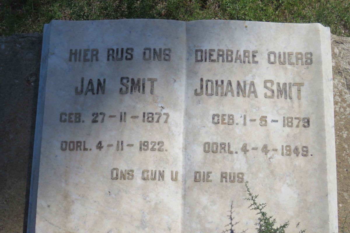 SMIT Jan 1877-1922 &amp; Johana 1879-1949