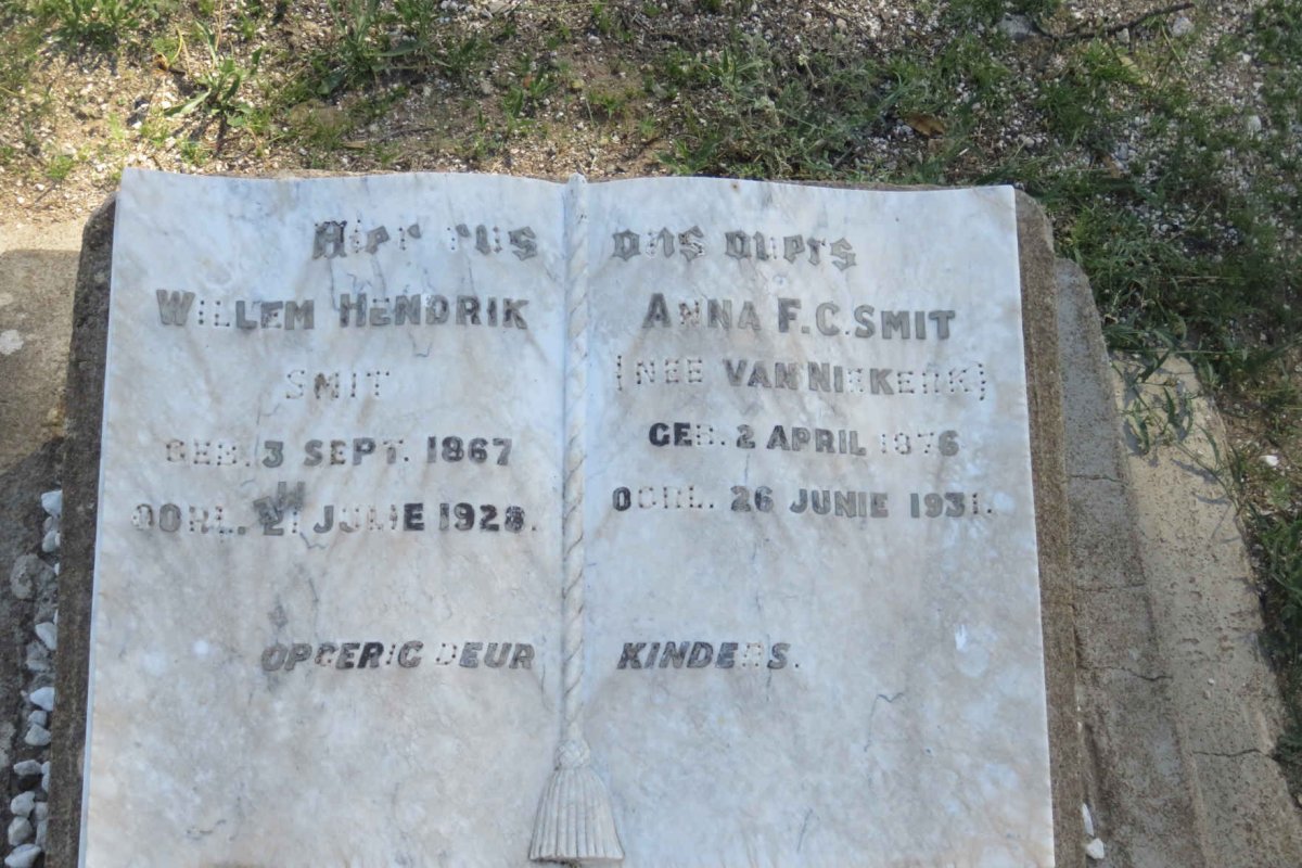 SMIT Willem Hendrik 1867-1928 &amp; Anna F.C. VAN NIEKERK 1876-1931