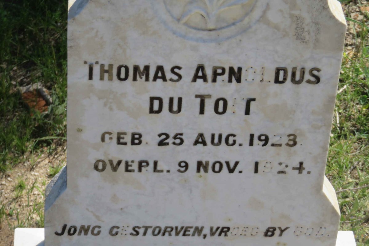 TOIT Thomas Arnoldus, du 1923-1924