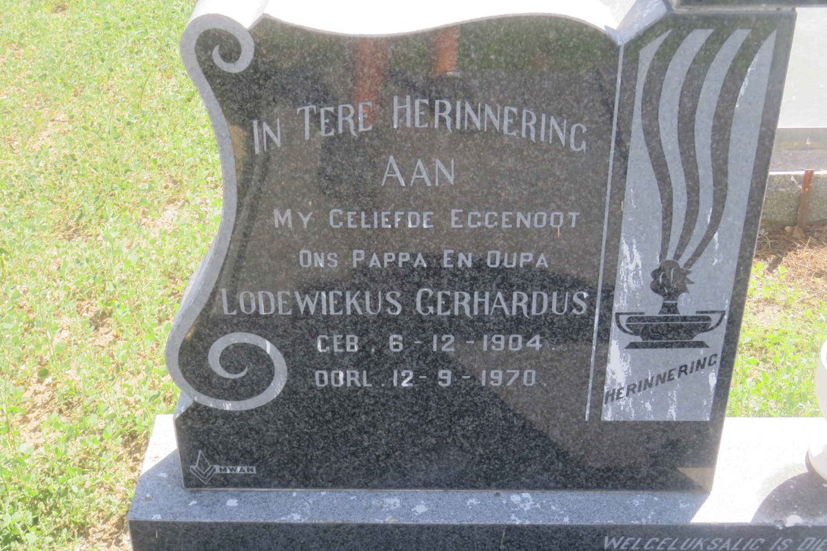 TOIT Lodewiekus Gerhardus, du 1904-1970 &amp; Magdalena Maria BLOM 1925-1998