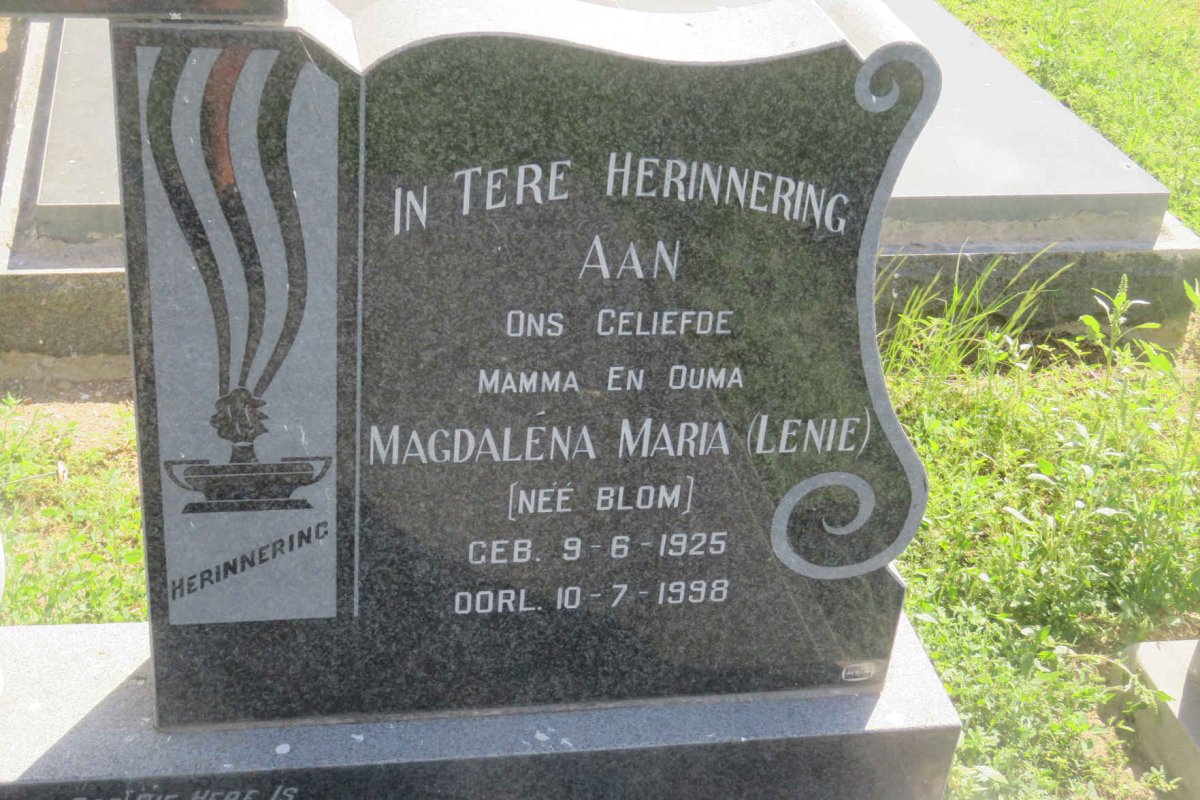 TOIT Lodewiekus Gerhardus, du 1904-1970 &amp; Magdalena Maria BLOM 1925-1998