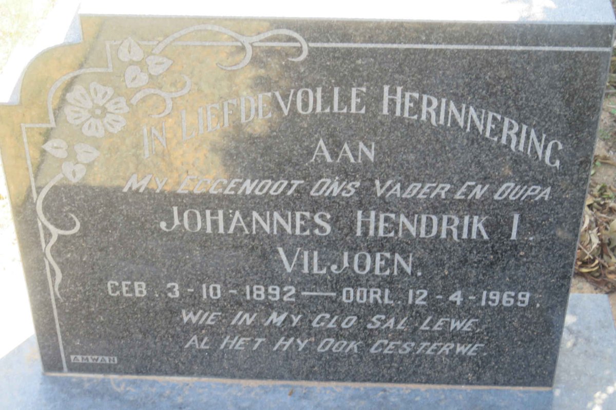 VILJOEN Johannes Hendrik I. 1892-1969