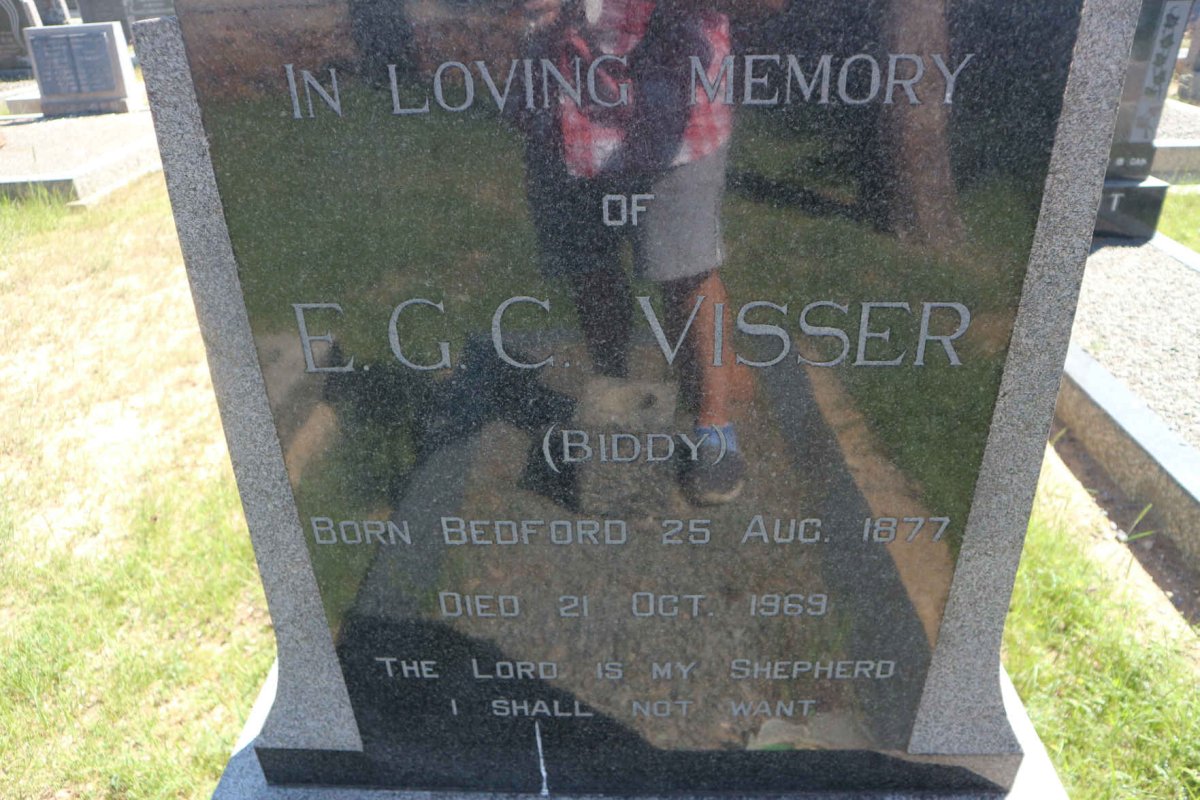 VISSER E.G.C. nee BEDFORD 1877-1969