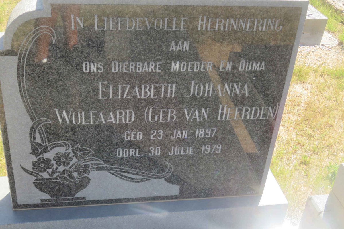 WOLFAARD Elizabeth Johanna nee VAN HEERDEN 1897-1979