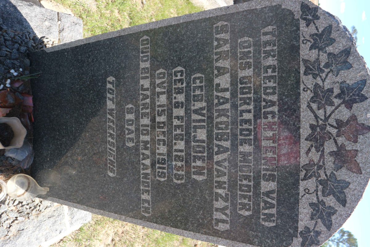 ZYL Sara Jakoba, van nee VILJOEN 1838-1919