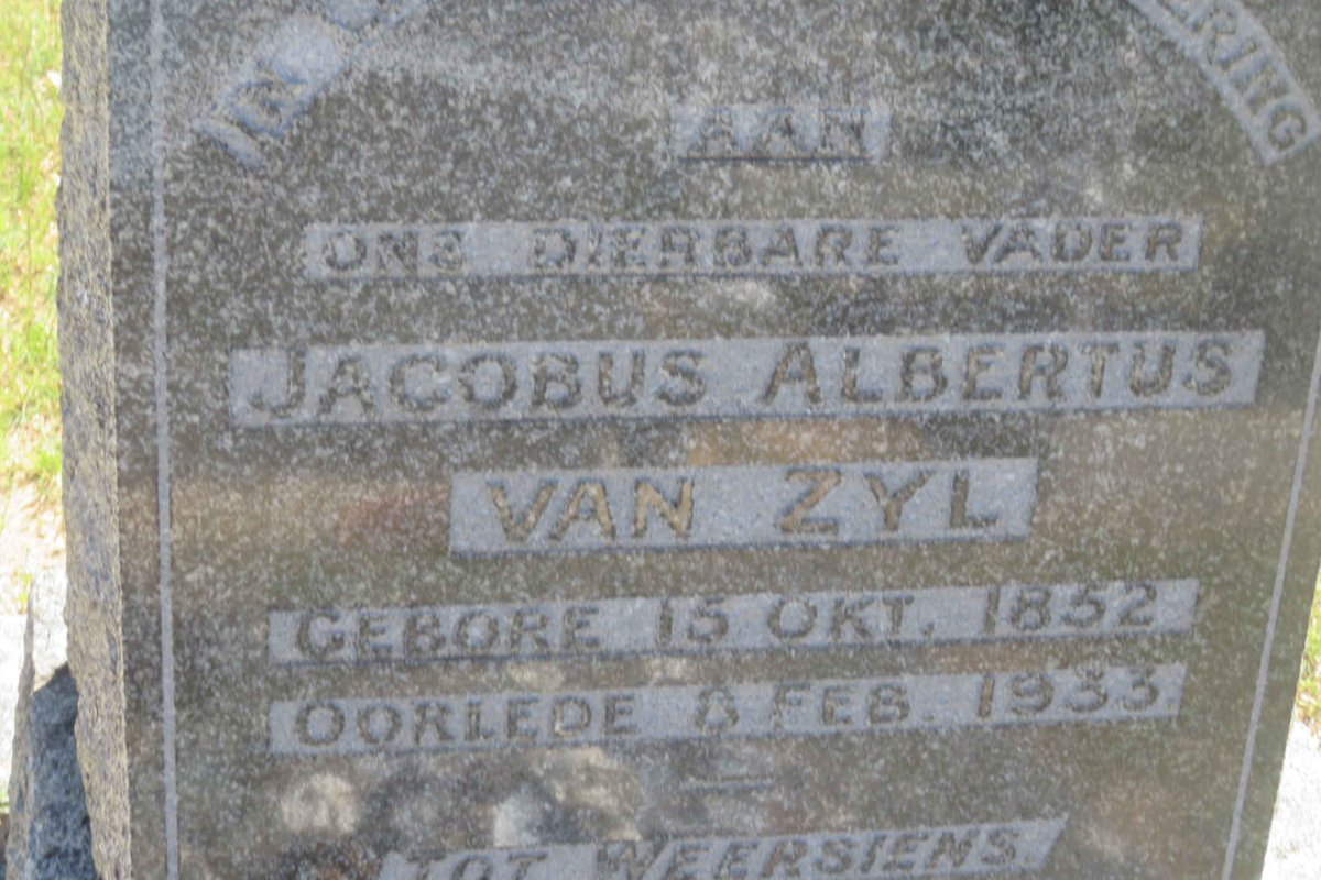 ZYL Jacobus Albertus, van 1852-1933