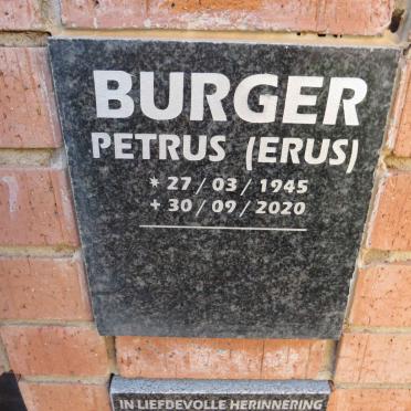 BURGER Petrus 1945-2020