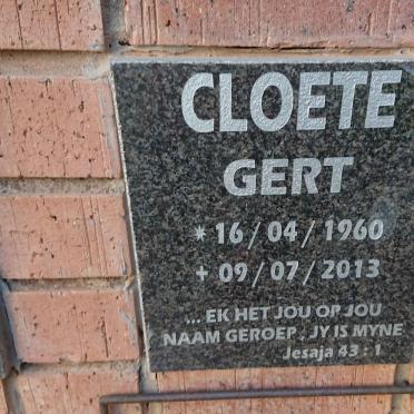 CLOETE Gert 1960-2013