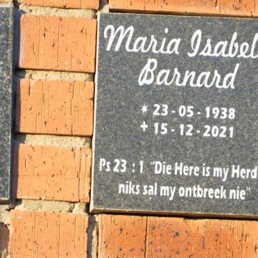 BARNARD Maria Isabella 1938-2021