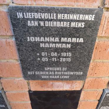HAMMAN Johanna Maria 1915-2015