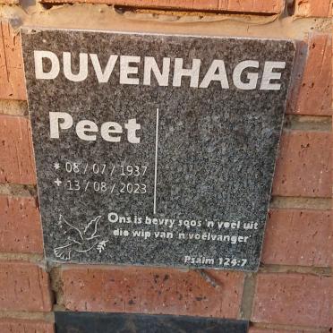DUVENHAGE Peet 1937-2023