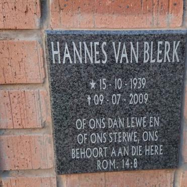 BLERK Hannes, van 1939-2009