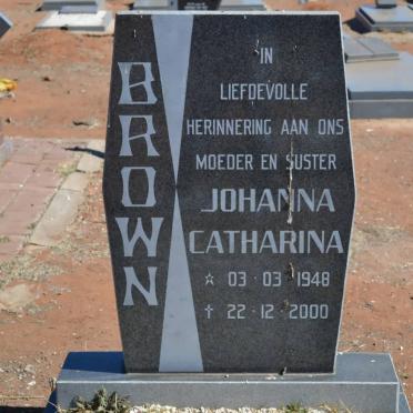 BROWN Johanna Catharina 1948-2000