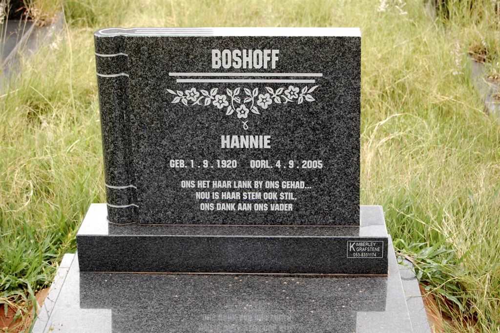 BOSHOFF Hannie 1920-2005