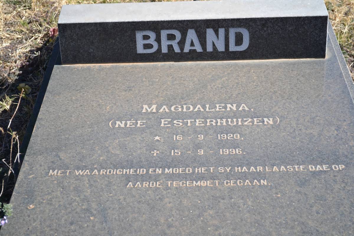 BRAND Magdalena nee ESTERHUIZEN 1920-1996
