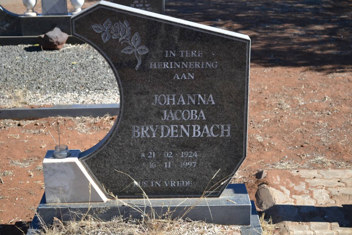 BRYDENBACH Johanna Jacoba 1924-1997