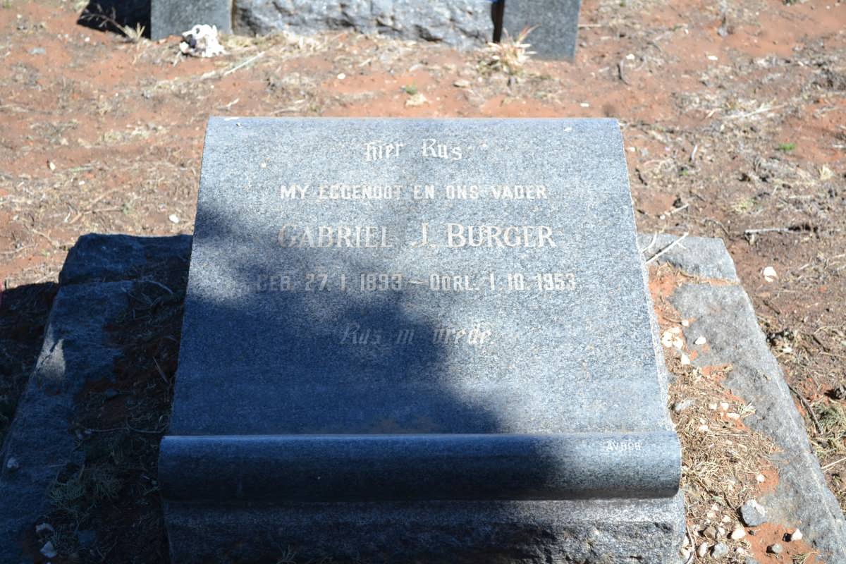 BURGER Gabriel J. 1893-1953