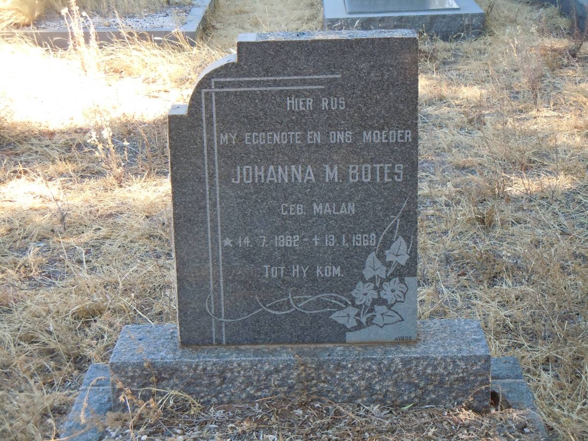 BOTES Johanna M. nee MALAN 1882-1968