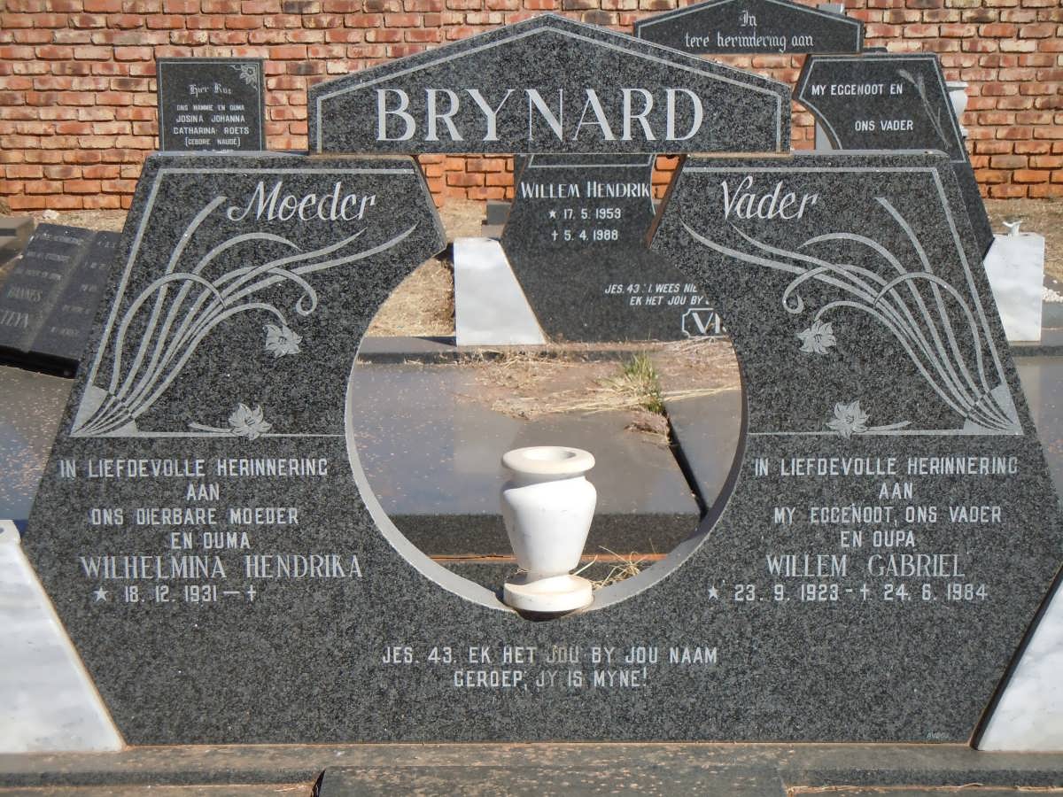 BRYNARD Willem Gabriel 1923-1984 &amp; Wilhelmina Hendrika 1931-