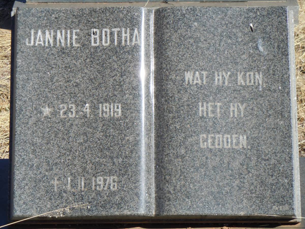 BOTHA Jannie 1919-1976