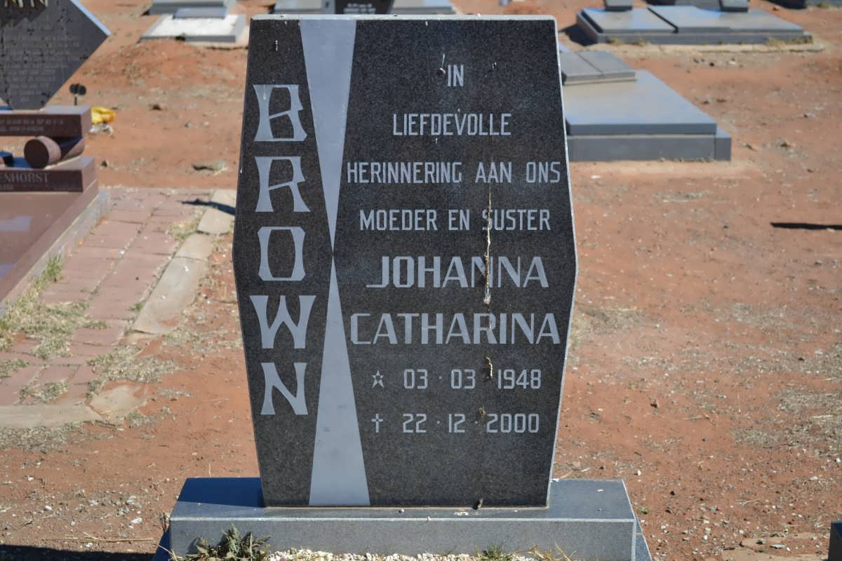 BROWN Johanna Catharina 1948-2000