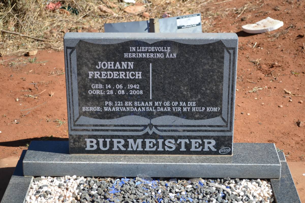 BURMEISTER Johann Frederich 1942-2008