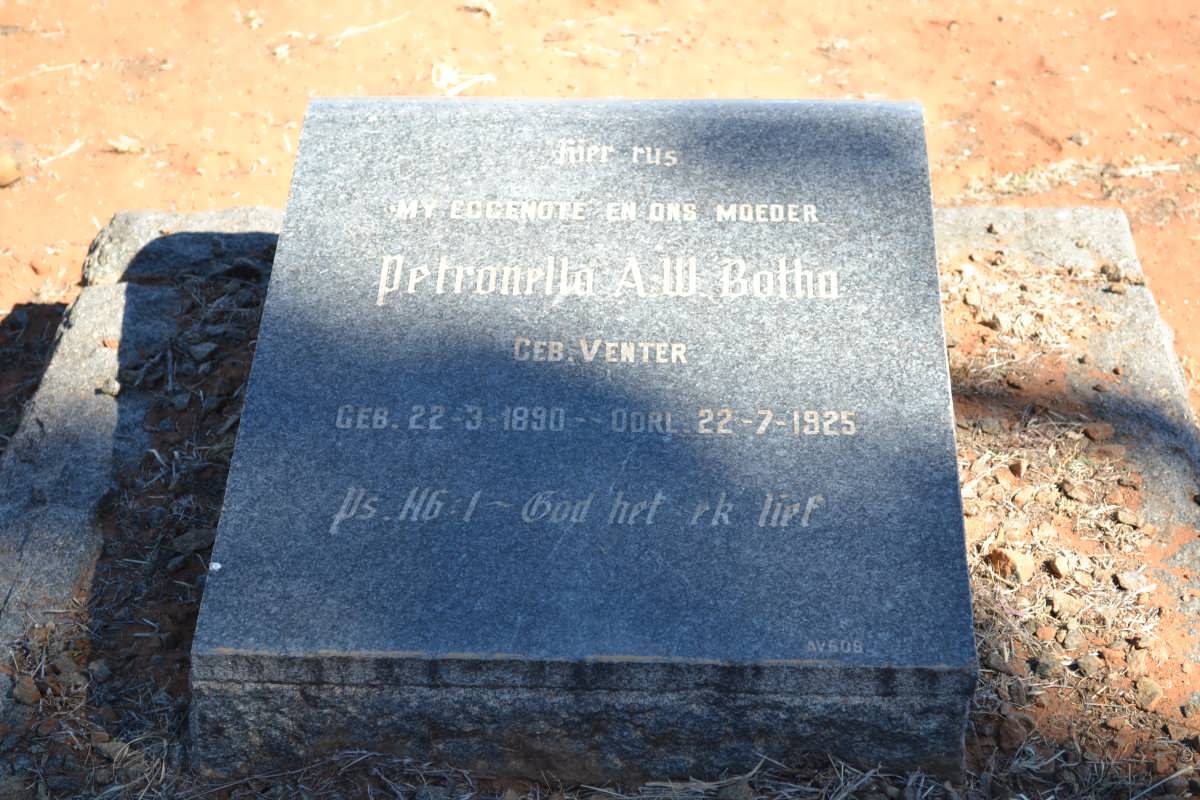 BOTHA Petronella A.W. nee VENTER 1890-1925