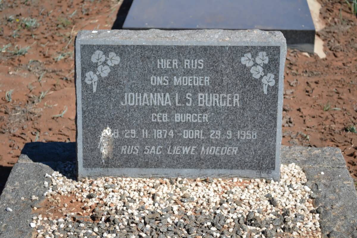 BURGER Johanna L.S. 1874-1958