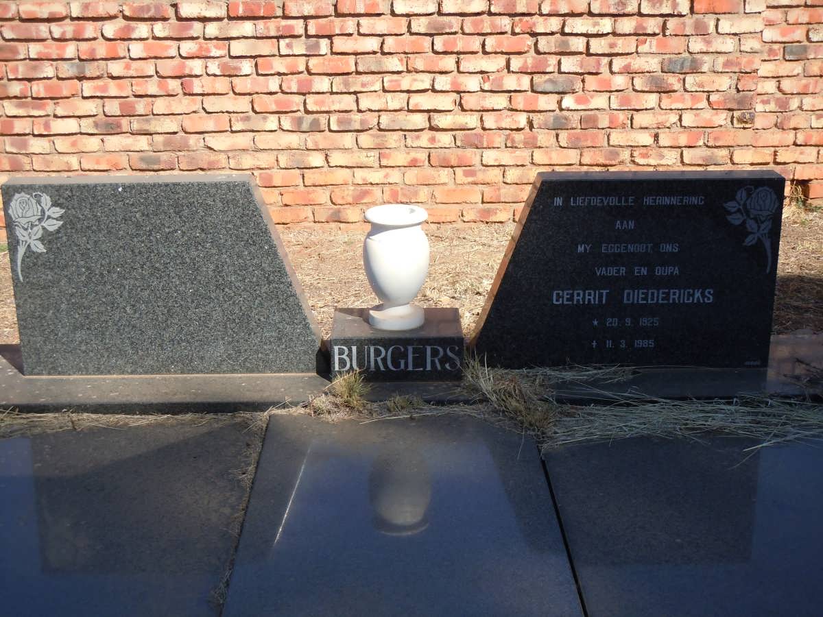 BURGERS Gerrit Diedericks 1925-1985