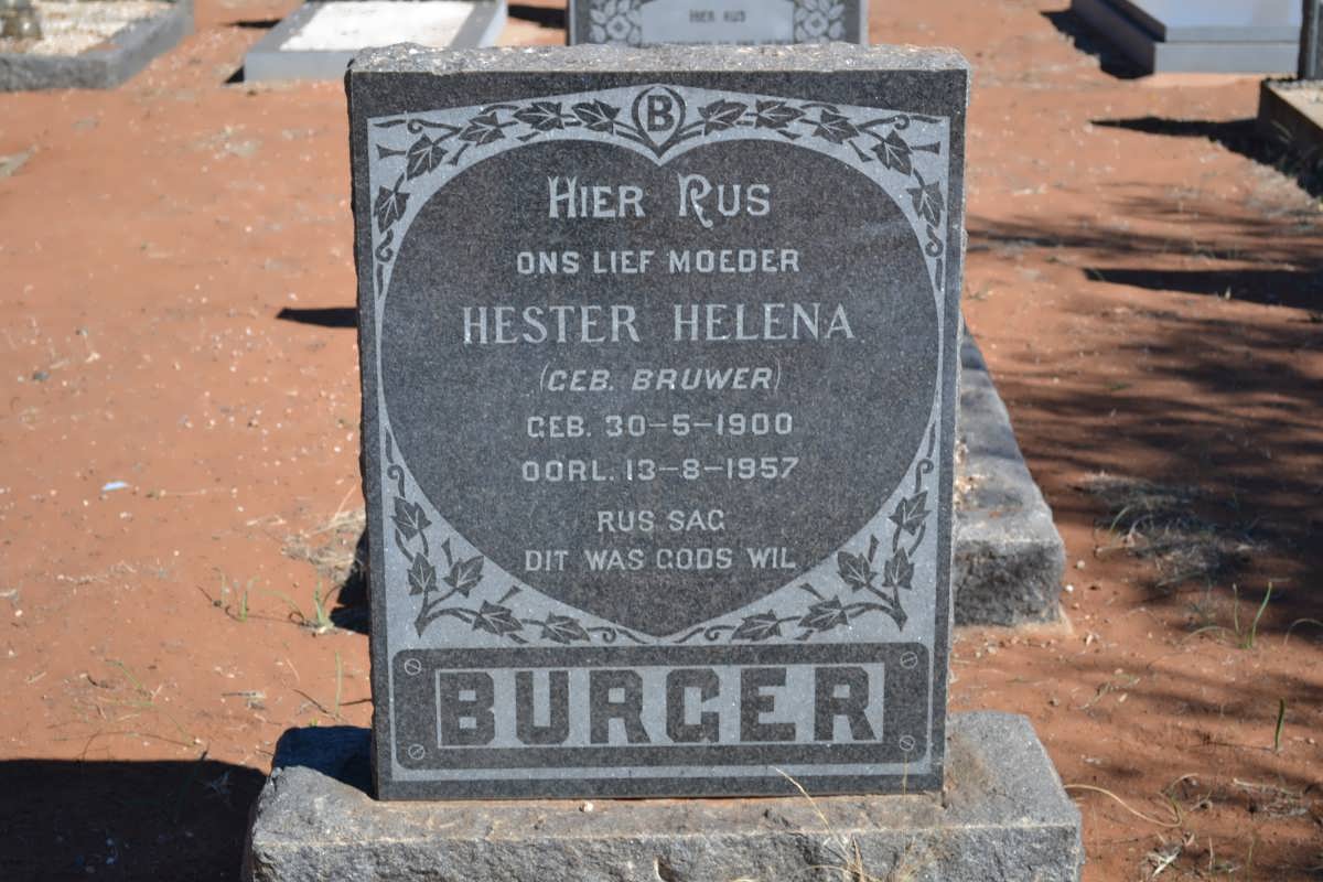 BURGER Hester Helena nee BRUWER 1900-1957