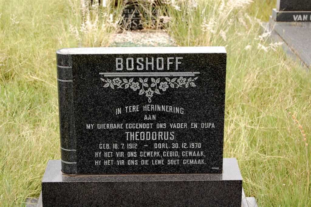 BOSHOFF Theodorus 1912-1970