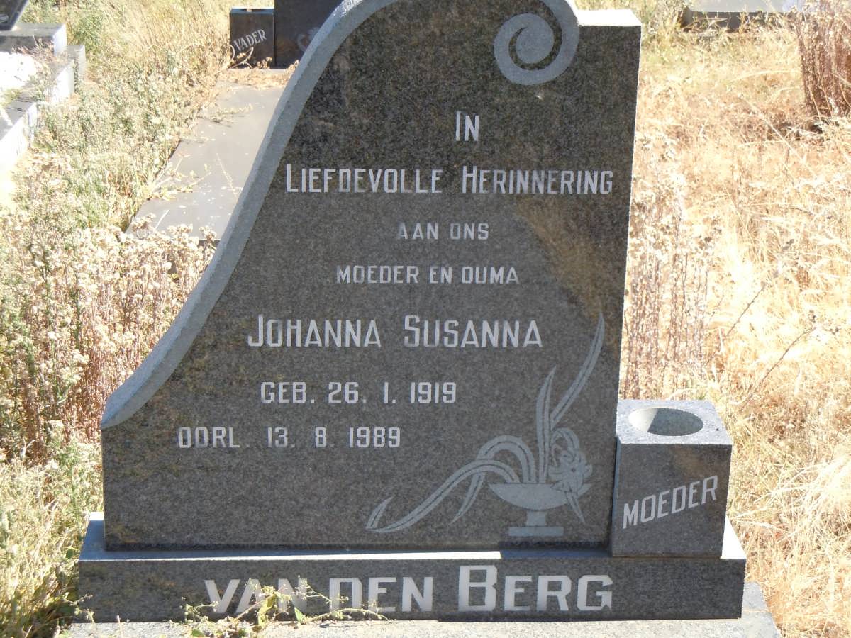 BERG Johanna Susanna, van den 1919-1989