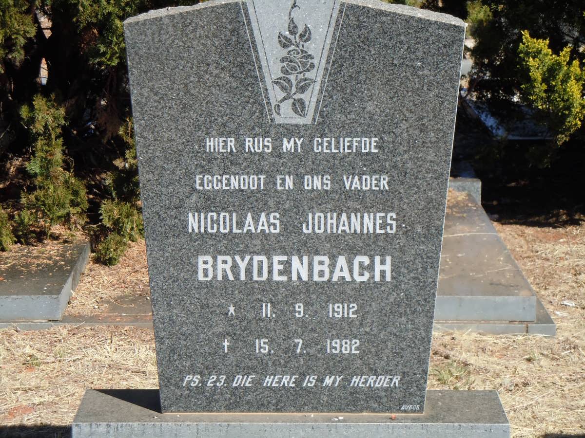 BRYDENBACH Nicolaas Johannes 1912-1982