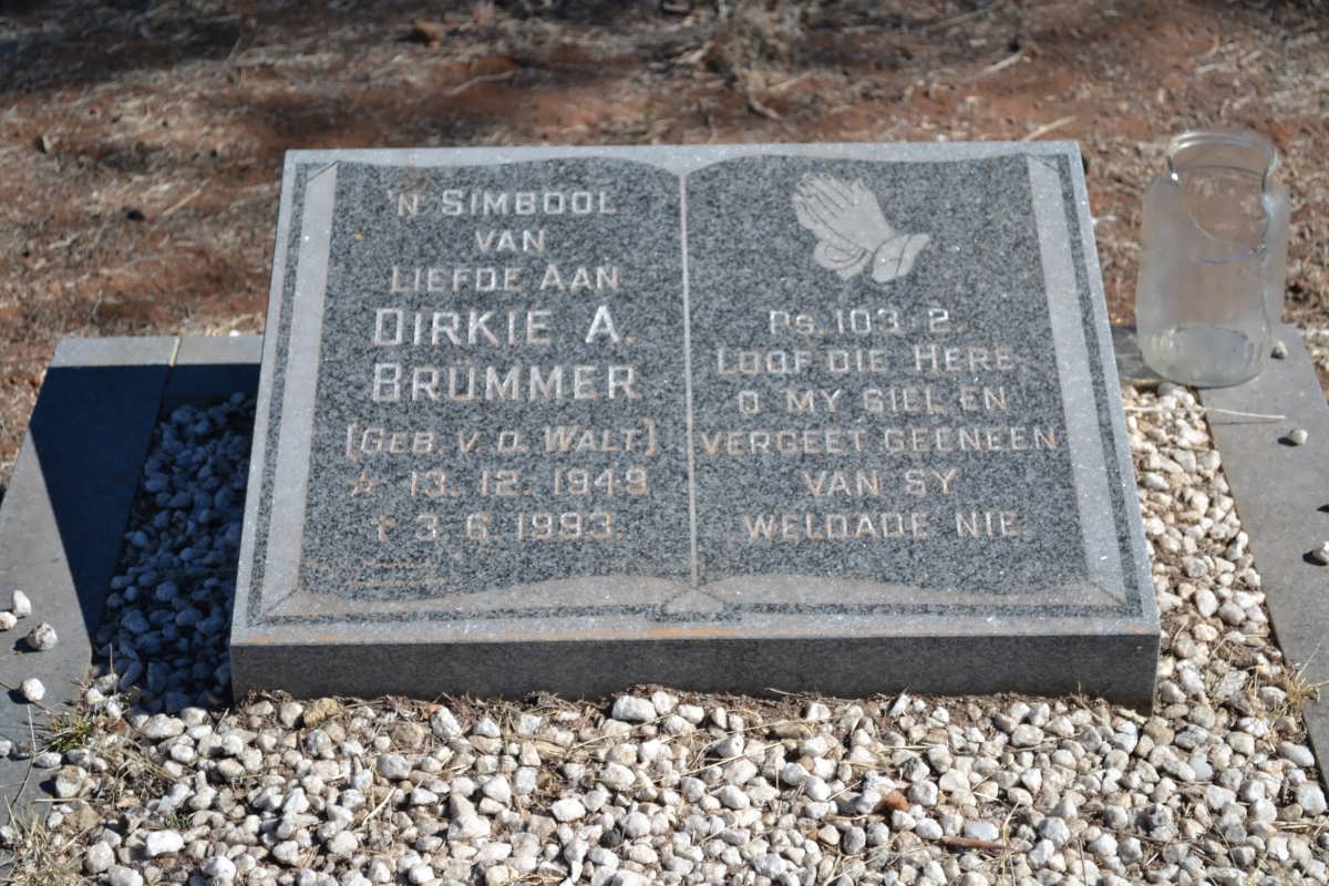 BRUMMER Dirkie A. nee v.d. WALT 1949-1993