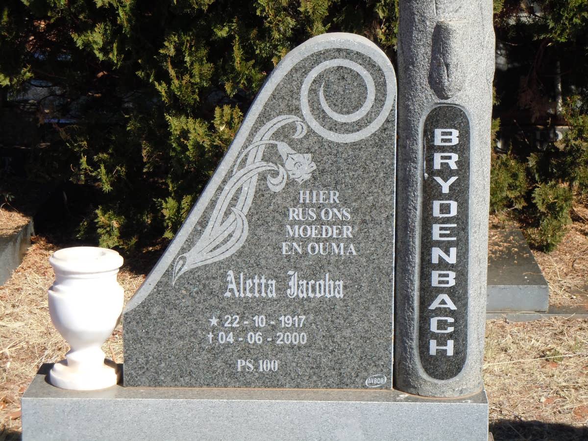 BRYDENBACH Aletta Jacoba 1917-2000