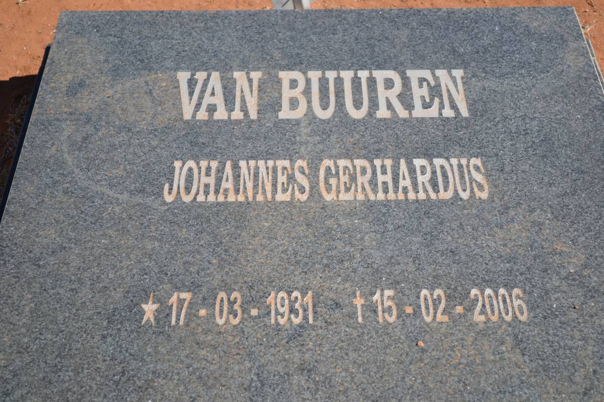 BUUREN Johannes Gerhardus, van 1931-2006