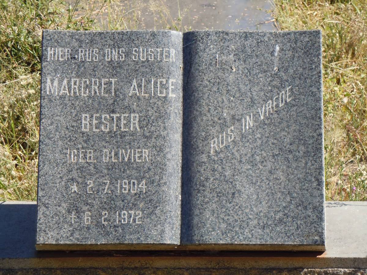 BESTER Margret Alice nee OLIVIER 1904-1972