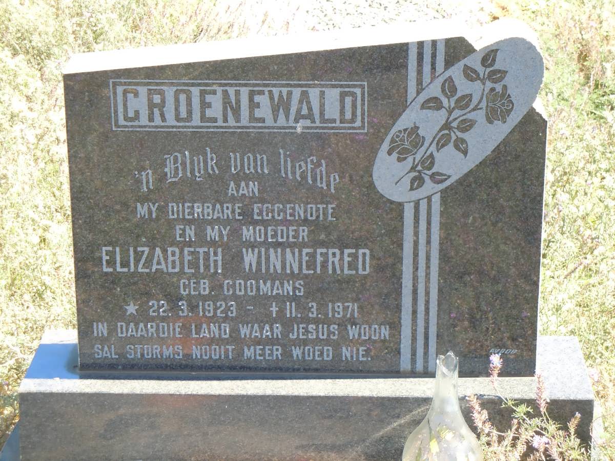 GROENEWALD Elizabeth Winnefred nee COOMANS 1923-1971