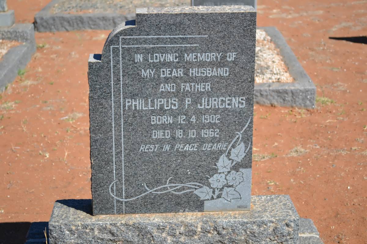 JURGENS Phillipus P. 1902-1962