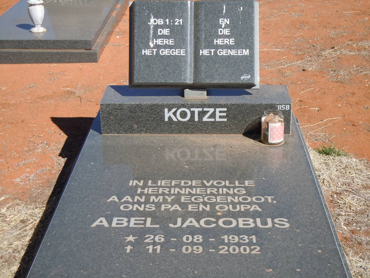 KOTZE Abel Jacobus 1931-2002