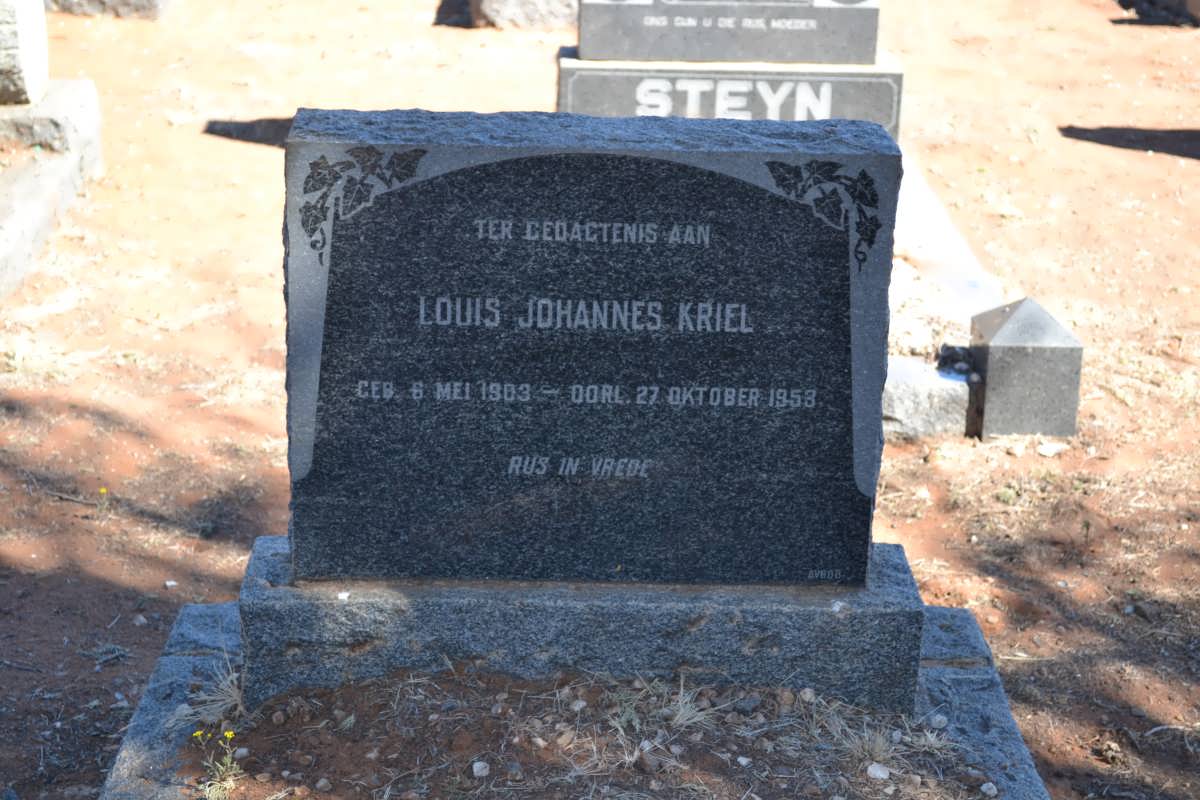 KRIEL Louis Johannes 1903-1953